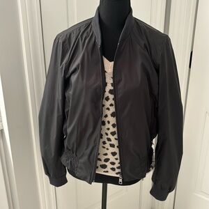 Banana Republic Black Bomber Jacket with peplum detail. Size S.